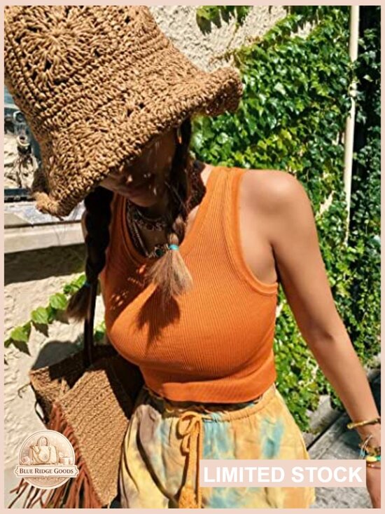 Straw Sun Hat Bucket Hat Y2K Aesthetic Woven Floral Boho Foldable Beach Cap main image 6